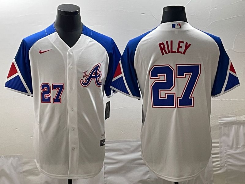 Men Atlanta Braves #27 Riley White City Edition 2024 Nike MLB Jersey style 4